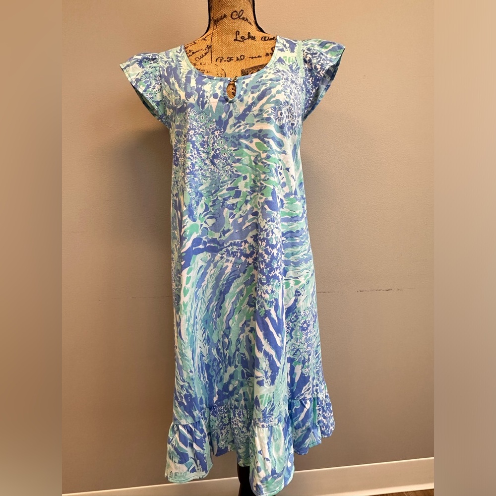 Lilly Pulitzer Rejina Dress In Keyhole Blue Haven